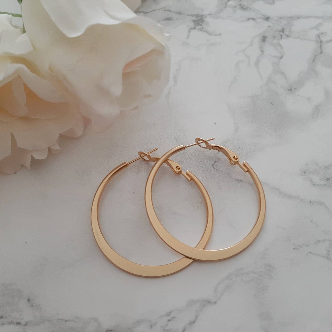 flat gold hoops