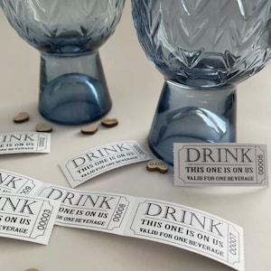 25 Wedding Party/Special Occasion Drinks Tokens Retro Vintage Favours NEW!