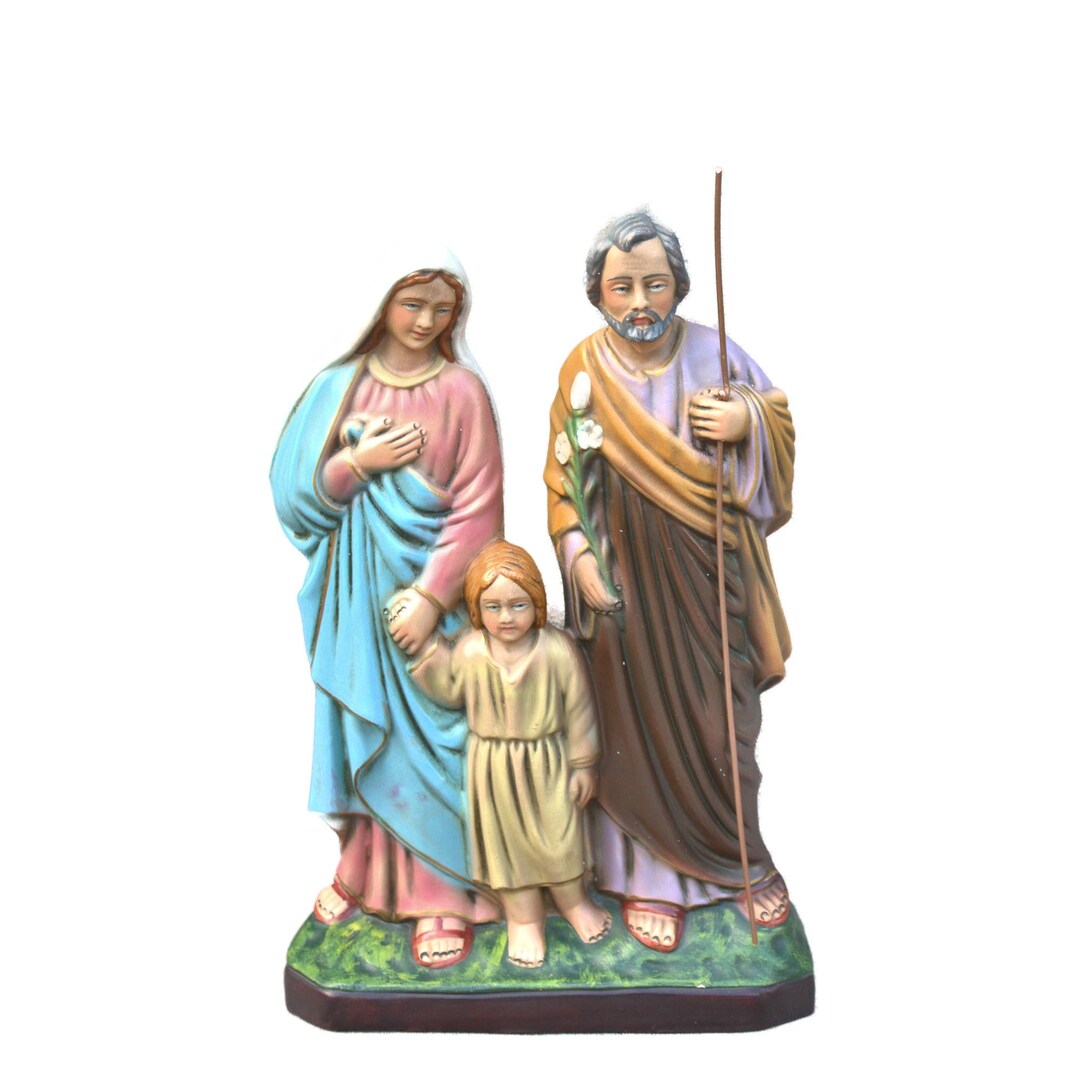 Vintage Holy Family Statue in Ceramic 11" Religious 28 Cm Home Altar ...