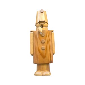 Authentic Erzgebirge incense smoker from germany – hand-carved folk art figurine in natural wood, perfect for rustic holiday home decor