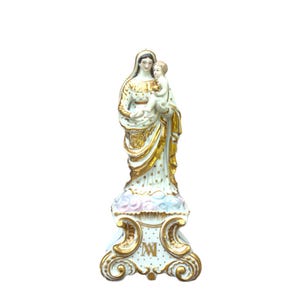 Antique large french vieux paris porcelain Virgin Mary figurine statuette 14.17 in 36cm religious altar home decor church provenance present