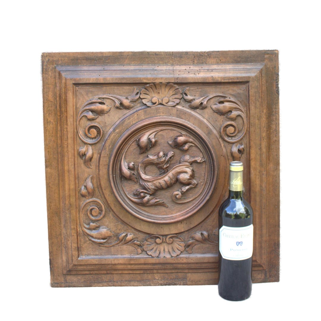 Colonial Rococo Panel Panel With Dragon Rococo Renaisssance Style Hand Sculpted DIY Antique ...