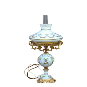 Antique french table lamp desk lamp brass base one of a kind home deco for dark evenings France country chic mid-century design home decor