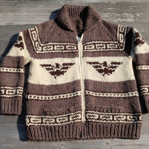 Custom Cowichan Sweater Mary Maxim Buffalo Handmade Cardigan - Etsy