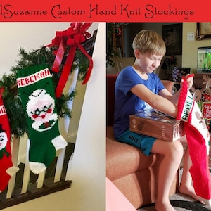 Hand Knit 2025 Christmas Stocking Knitted with Your Name