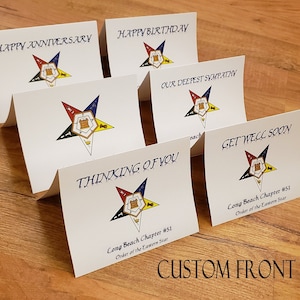 OES 12 Assortment #2 Custom Note Cards 12 pack Eastern Star Notecards