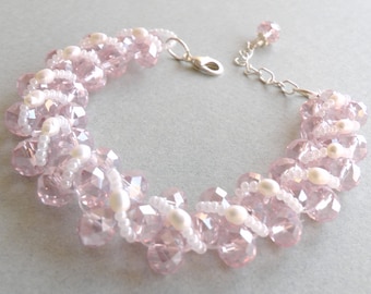 Bracelet de mariage, bracelet en perles de cristal