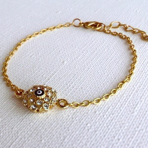 Vergoldetes Bettelarmband,Evileye Armband,Viel Glück Armband