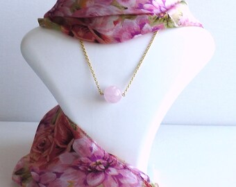 Rose Quartz Sphere Necklace: Minimalist Gemstone Pendant