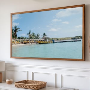 Tropical Beach Chairs Frame TV Art | Samsung Frame TV Digital Download | Coastal Ocean TV Art | Summer Vacation Screen Decor