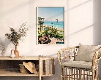 Maui Hawaii Beach Wall Art Framed Canvas | Tropical Ocean Sunset Print | Palm Tree Coastal Decor | Hawaiian Island Home Decor Gift