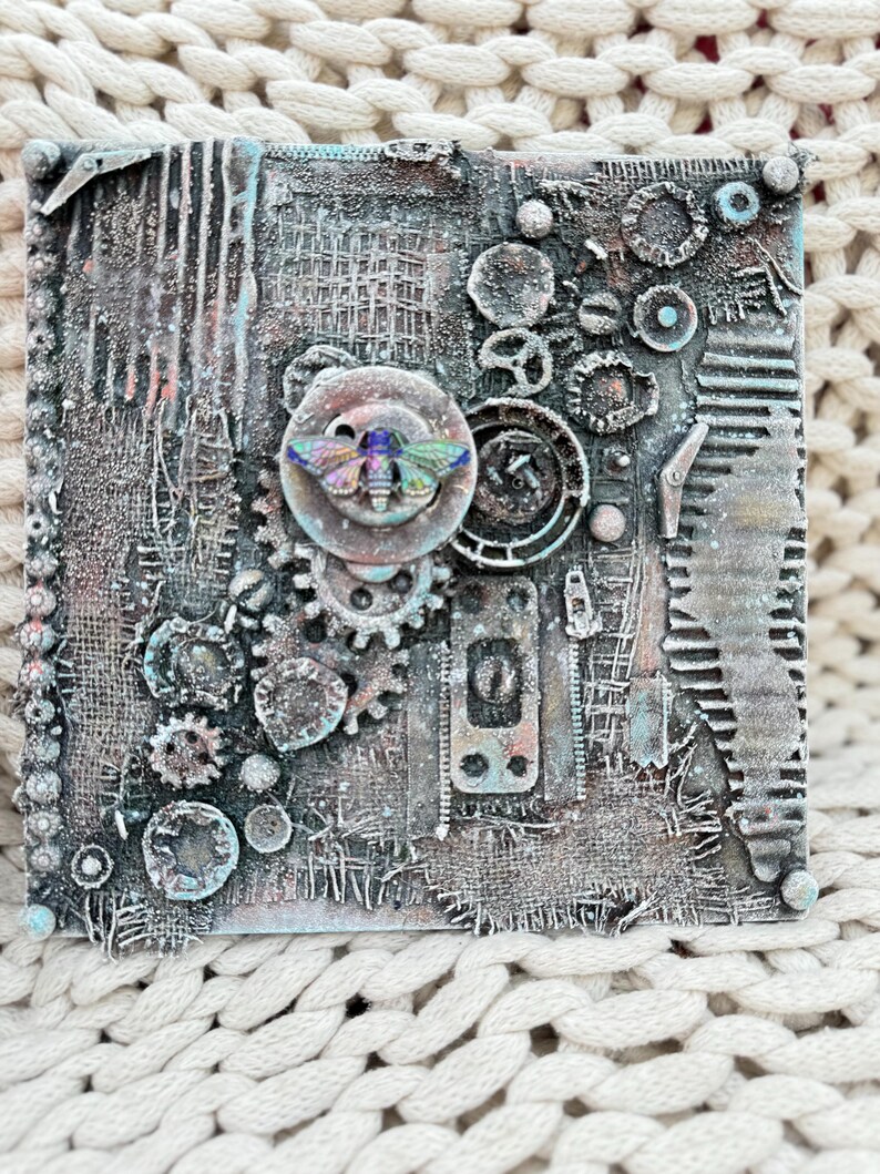 Steampunk Wall Art, Mixed Media, Industrial Art, Unique, One of the ... - Mixed Media Industrial Decor