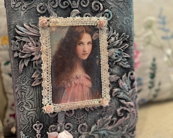 handmade faux book, vintage decoupage  decorated box, jewerly box, perfect gift, unique, one of the kind, table, shelf decor
