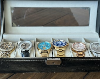 men women watch box, storage, organizer ,gift , faux leather, steampunk