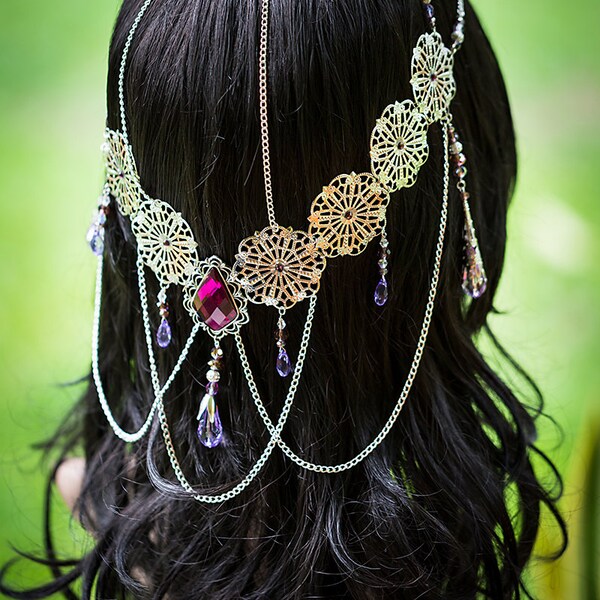 Amethyst Elvish Crown Bridal Circlet