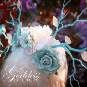 Winter Forest Flower Crown, festival headpiece, crown, Art Nouveau, cosplay, princess, fairy queen, burning man, costume, photoshoot props,