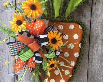 Easter Door Hanger, Carrot Door Hanger, Easter Wreath, Easter Decor, Spring Door Decor