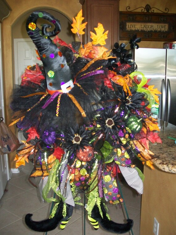 Items similar to Halloween Witch Wreath on Etsy