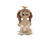 Estatuilla del ángel, regalo de bautismo, adornos de Ángel, decoración de la Navidad, ornamento de la Navidad del bebé primero, personalizada bebé decorativo