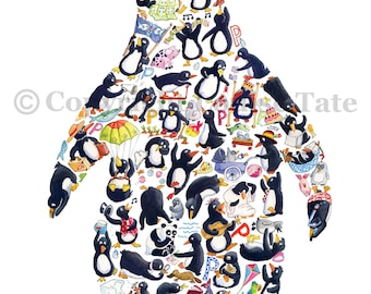 Penguin Print, arredamento vivaio, arte vivaio, stampa abc, pittura pinguino, stampa uccello, regalo amante pinguino, stampe vivaio, arte della parete vivaio