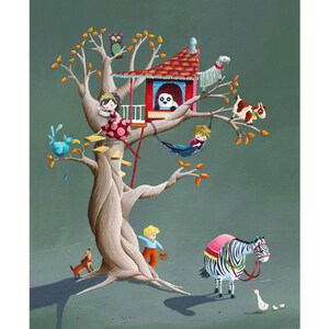 Children&#39;s Art - Signed, Limited Edition giclée print. - &#39;The Treehouse&#39;