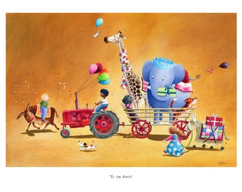 Children's Art - Signed, Limited Edition giclée print. - ' To The Party' (Small)