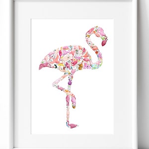 Flamingo print, nursery decor, nursery art, abc print, flamingo painting, bird print, flamingo lover gift, nursery prints, nursery wall art image 4