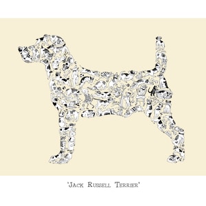 Impresión jack Russell Terrier, regalos jack Russell terrier, regalo de paseador de perros, decoración del hogar, arte de la pared, arte jack Russell terrier, impresión de raza de perro