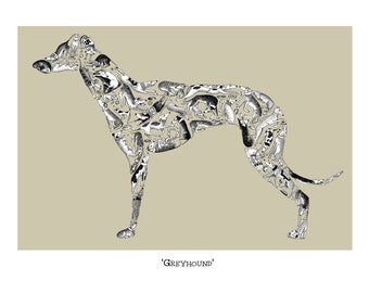 Greyhound Print, Dog Lover Gift, Signed