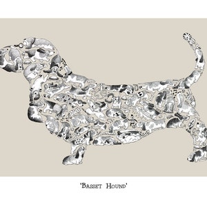 Basset Hound Print, decoración del hogar, arte de la pared, razas de perros, basset hound art, basset hound wall art, basset hound art print