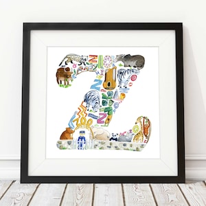 Letra Z impresión, decoración infantil, arte infantil, impresión abc, nuevo regalo de bebé, regalo de baby shower, letra de alfabeto Z, regalo de ahijado