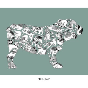Bulldog Print, home decor, wall art, dog breeds, dog walker gift, bulldog wall art, bulldog art, bull dog art print