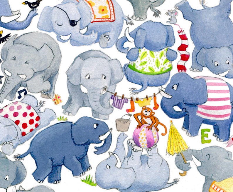 Elephant Print Nursery Decor Nursery Art Abc Print Etsy