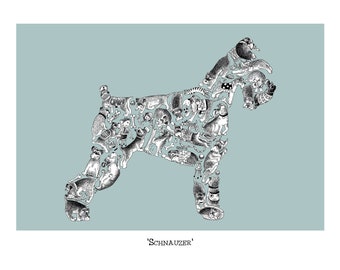 Schnauzer Print, Dog Lover Art Print, Signed