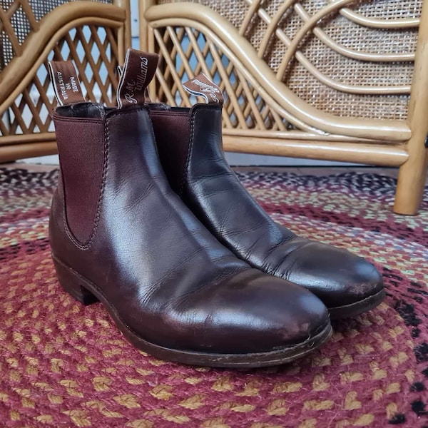 Vintage R M Williams Brown Adelaide Boots Chelsea Boots Hand Made in Australia UK 5