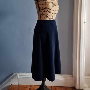 1970s Vintage A line Skirt Eastex Blue Velvet UK 10