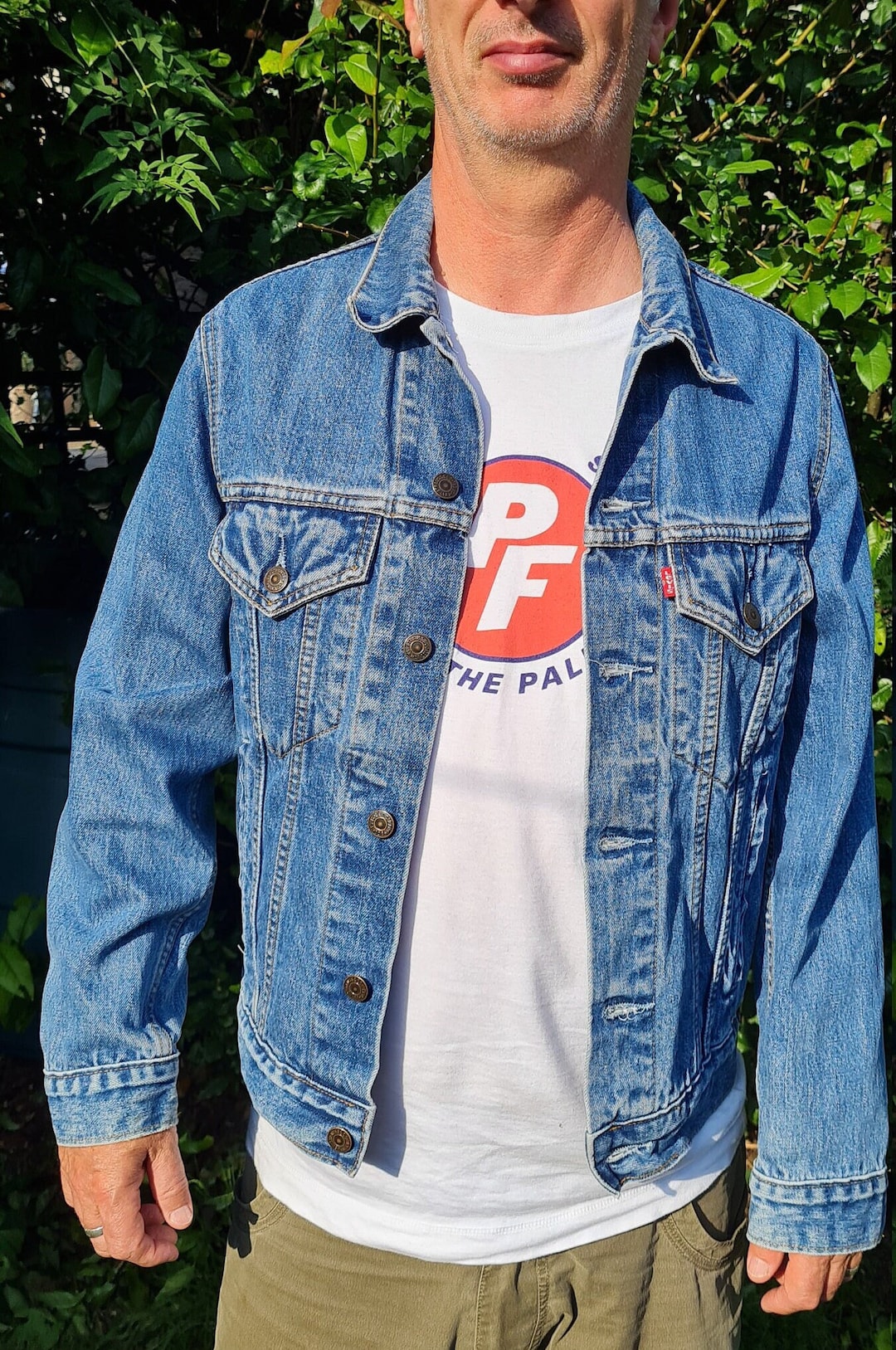 Vintage Levis Denim Truckers Jacket mens Levis Red Tab Denim Jacket Mid Blue Denim Truckers Killer Fade Mens Size S Womens Size M L Etsy