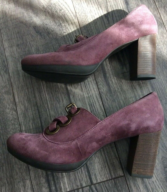 clarks heels purple