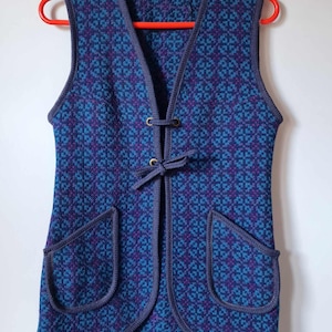Vintage 1960s Welsh Wool Waistcoat Vest Gilet XS Great Condition