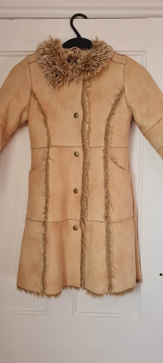 Vintage Kid's Faux Sheepskin Coat/Cosy Child's Bo… - image 1