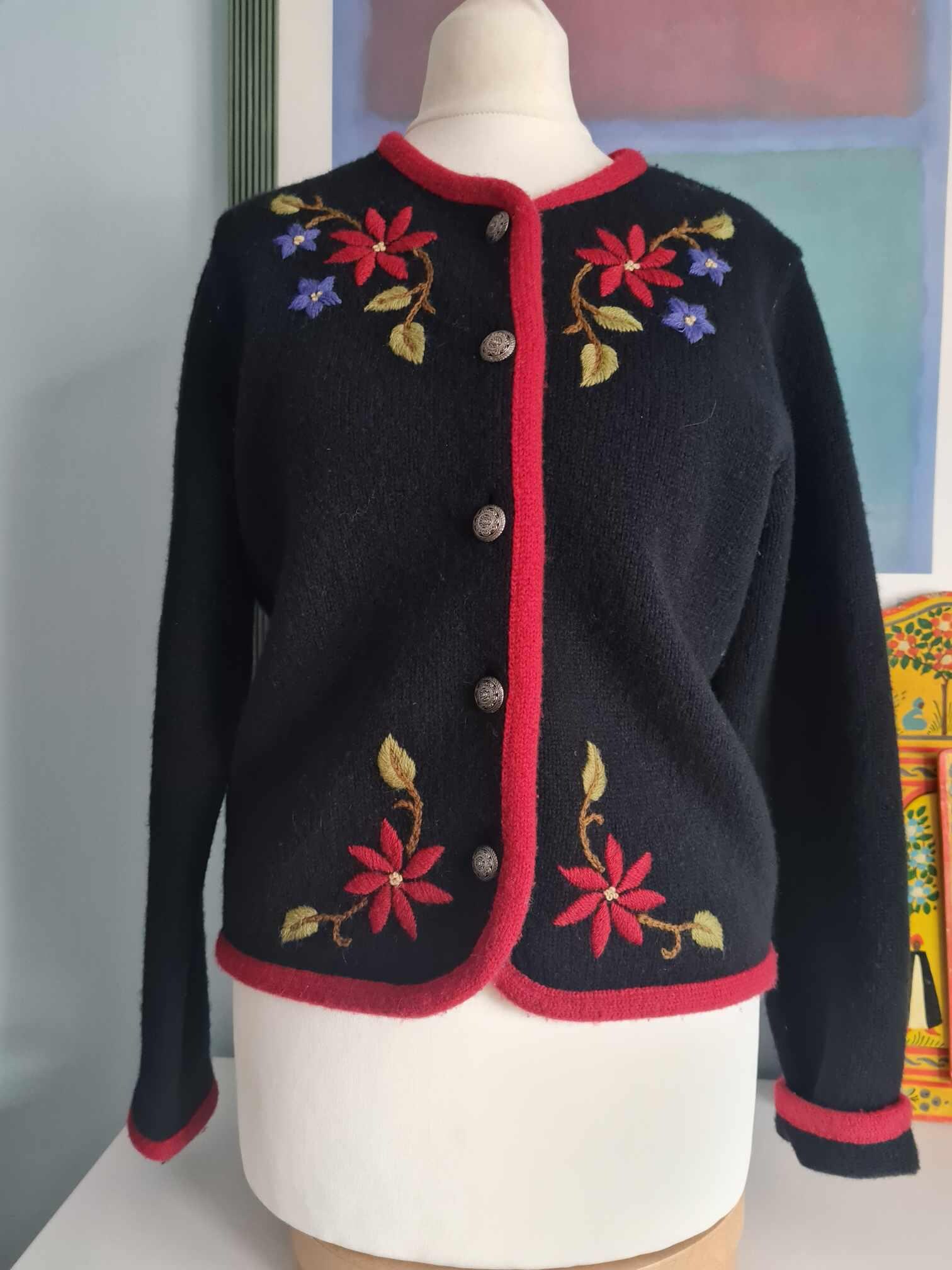 ヴィンテージ ローラ アシュレイ ラムウール カーディガン：80年代