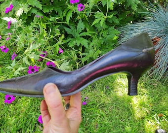 Vintage Brown Leather Victorian Style  Courts / Indented Heel/ Leather Pumps/ Workwear/Size UK 6 /EU 39/US 8 Sold as Seen