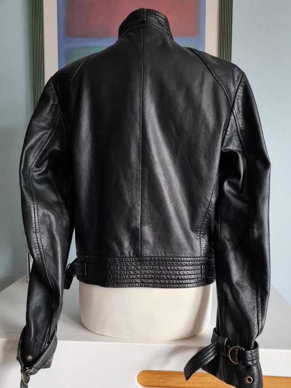 Vintage Womens Black Leather Motorcycle Jacket M … - image 4