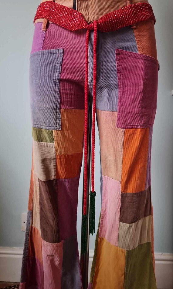 Fab 60s Style Beaded Red Tie Belt With Green Tassels - Etsy