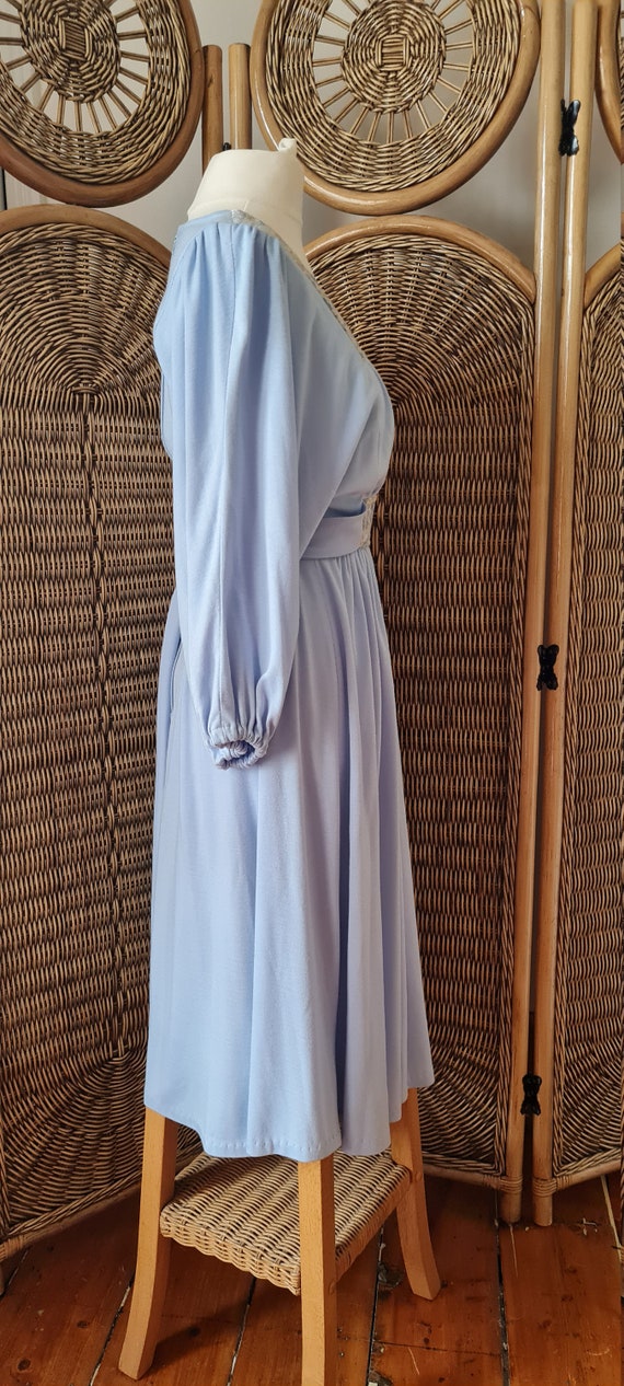 Vintage Dreamy 1970s Midi Prairie Dress/Baby Blue… - image 3