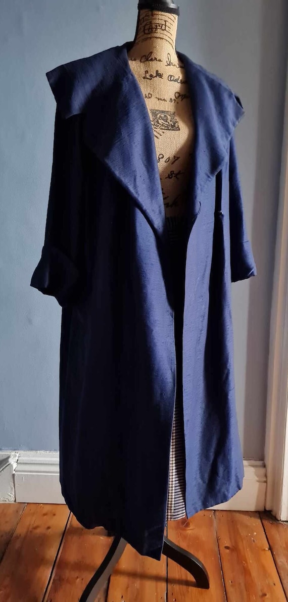 Vintage 1950s Navy Blue Lightweight Bespoke Swing 