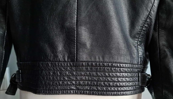 Vintage Womens Black Leather Motorcycle Jacket M … - image 6