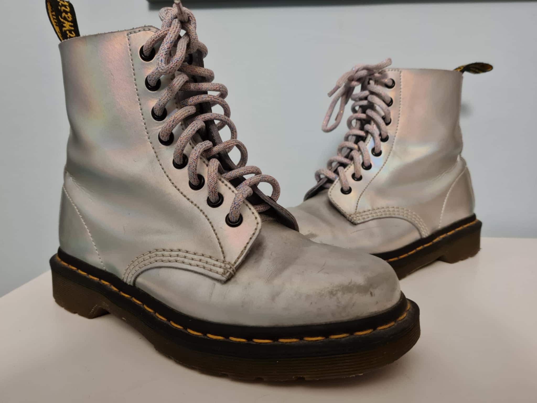 Vintage Dr. Martens 6-Eye Gray Leather Lace-Up Boots Made In England UK6/7M/8W $_57.PNG?set_id=880000500F main image 3