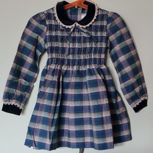 Vintage 1970s child's checkered party dress Age 3
