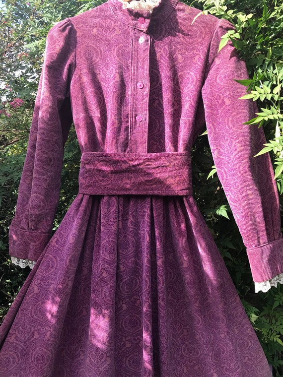 Vintage Laura Ashley mauve corduroy maxi dress, Ma